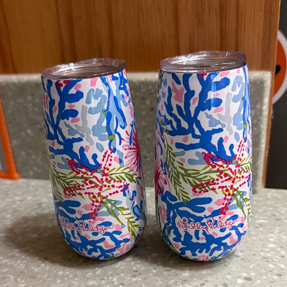 2-Lilly Pulitzer champagne cups